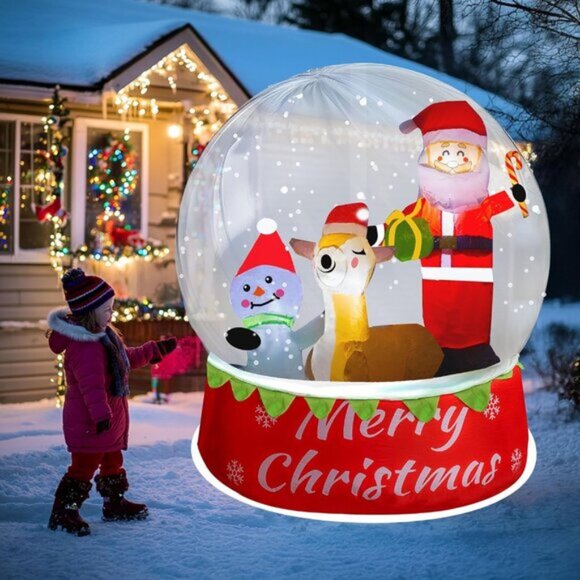 ⚡5 FT Christmas Inflatables Snow Globe Light Up Crystal Ball Outdoor Decorations - Picture 5 of 7